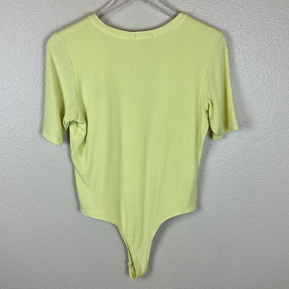 ATM ANTHONY THOMAS MELILLO STRETCH MODAL HENLEY BODYSUIT IN BANANA - Picture 9 of 10